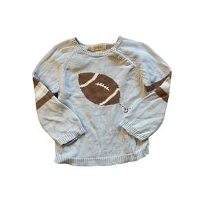 Zubels Sweater Boys 2T Blue Football Pullover Knit Long‎ Sleeve Buttons
